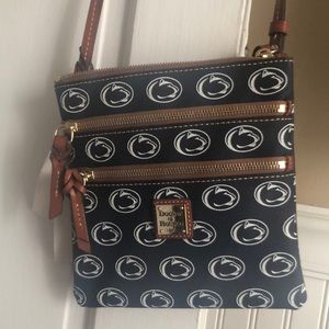 Downey & Bourke Penn State Triple Zip Crossbody NWT